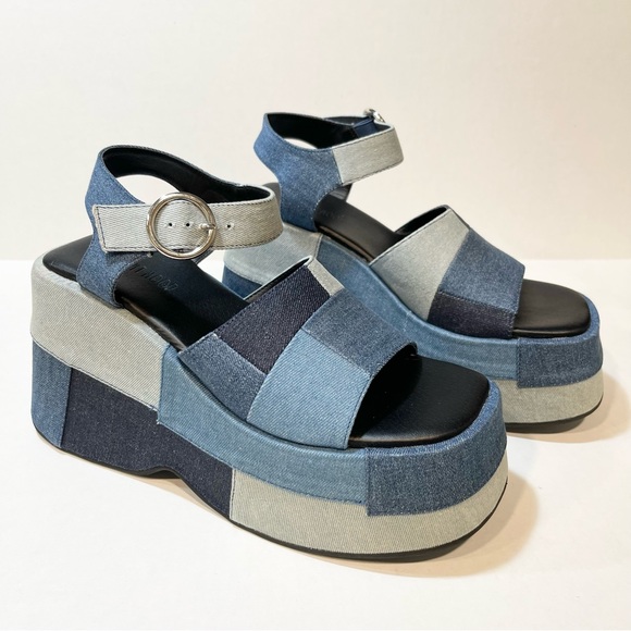 Dolls Kill Shoes - Dolls Kill Current Mood Denim Platform Sandals Know I’m Right, Size 8 (US 10)